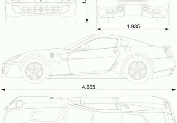 Ferrari 599 GTB (Феррари 599 ГТБ) - чертежи (рисунки) автомобиля